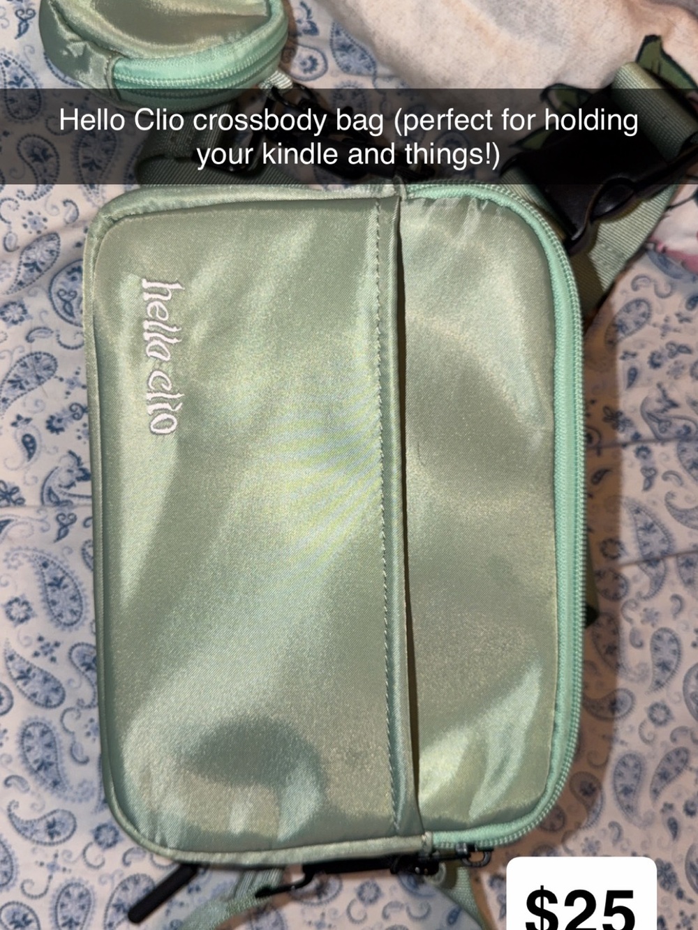 Mint Crossbody Bag with Front Pocket